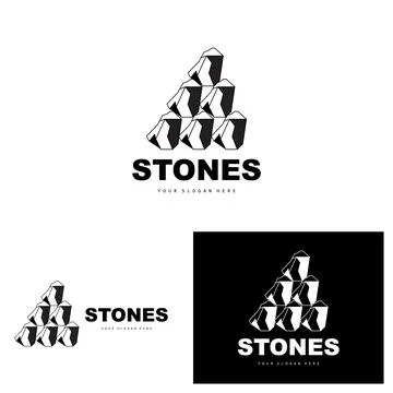 Stone Logo, Vector Stone Modern With Geometry Line Style, Design For Aesthe.. Stock Illustration