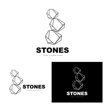 Stone Logo, Vector Stone Modern With Geometry Line Style, Design For Aesthe.. Stock Illustration