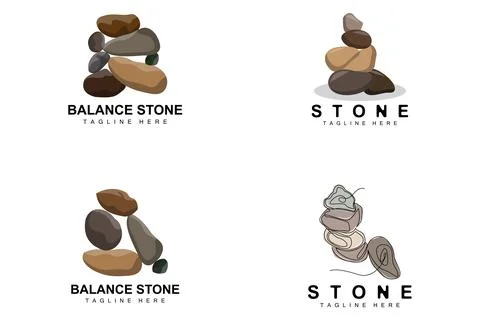 Stone Logo, Vector Stone Modern With Geometry Line Style, Design For Aesthe.. Stock Illustration