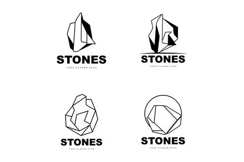 Stone Logo, Vector Stone Modern With Geometry Line Style, Design For Aesthe.. Stock Illustration