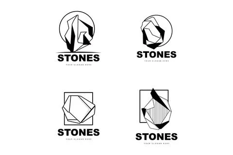 Stone Logo, Vector Stone Modern With Geometry Line Style, Design For Aesthe.. Stock Illustration