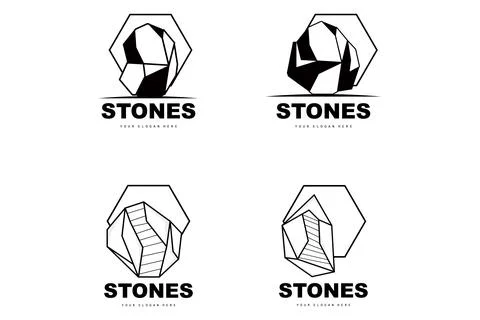 Stone Logo, Vector Stone Modern With Geometry Line Style, Design For Aesthe.. Stock Illustration