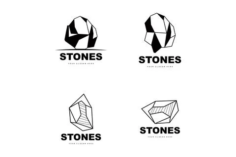 Stone Logo, Vector Stone Modern With Geometry Line Style, Design For Aesthe.. Stock Illustration