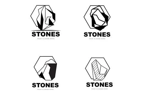 Stone Logo, Vector Stone Modern With Geometry Line Style, Design For Aesthe.. Stock Illustration