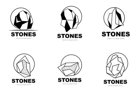 Stone Logo, Vector Stone Modern With Geometry Line Style, Design For Aesthe.. Stock Illustration