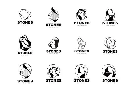 Stone Logo, Vector Stone Modern With Geometry Line Style, Design For Aesthe.. Stock Illustration