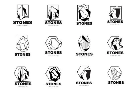 Stone Logo, Vector Stone Modern With Geometry Line Style, Design For Aesthe.. Stock Illustration
