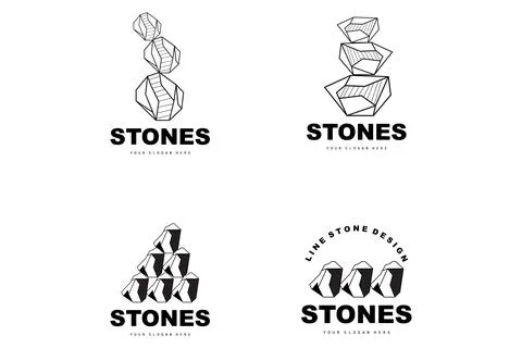 Stone Logo, Vector Stone Modern With Geometry Line Style, Design For Aesthe.. Stock Illustration