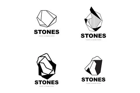 Stone Logo, Vector Stone Modern With Geometry Line Style, Design For Aesthe.. Stock Illustration