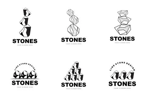 Stone Logo, Vector Stone Modern With Geometry Line Style, Design For Aesthe.. Stock Illustration