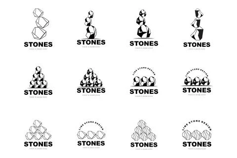 Stone Logo, Vector Stone Modern With Geometry Line Style, Design For Aesthe.. Stock Illustration