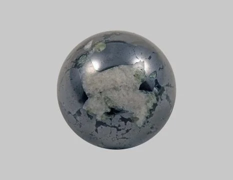 Stone is magnetite, round. Stock Photos