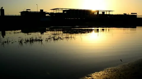 Stone makes wave on water 03 Stock Footage 20486415