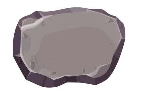 Stone menu panel, rock frame in comic cartoon style textured isolated on white Illustrazione stock