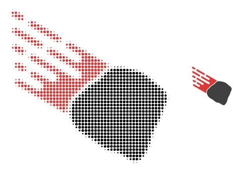 Stone Meteorite Halftone Dot Icon Stock Illustration