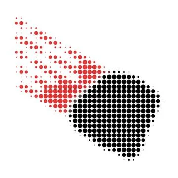 Stone Meteorite Halftone Dotted Icon Stock Illustration