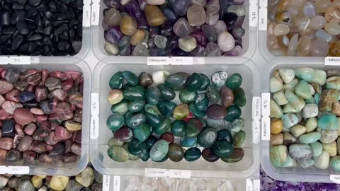 Stone minerals on the table Stock Footage 240390530