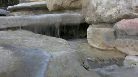 Stone Mini Waterfall Stock Footage 606305