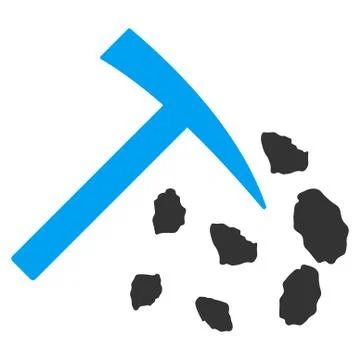 Stone Mining Hammer Flat Vector Icon Stock Illustration