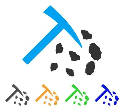 Stone Mining Hammer Vector Icon Stock Illustration