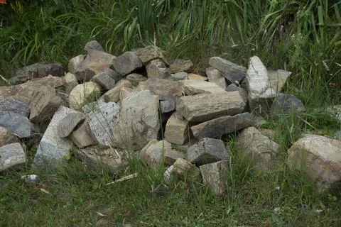 Stone mining or stone quarry Stock Photos