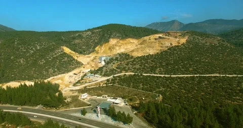 Stone Mining Spot Drone SHot Stock Footage 146128142