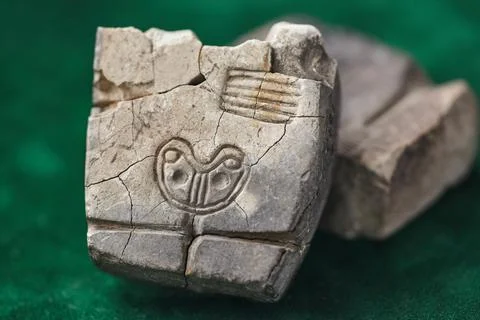 Stone mold for casting metal. Set of jewelry forms. Stock Photos