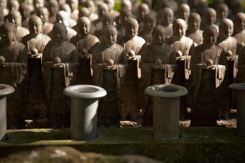 Stone monks statues Stock Photos