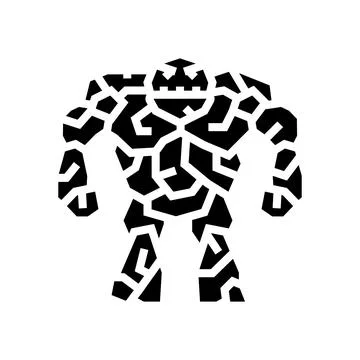 Stone monster glyph icon vector illustration Stock Illustration