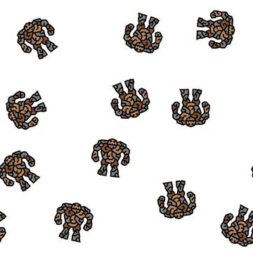 Stone monster vector seamless pattern Illustrazione stock