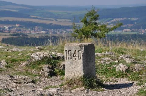 Stone monument in 1940 Stock Photos