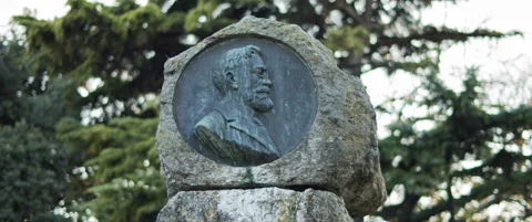 Stone monument memorial portrait Stock Footage 151395169