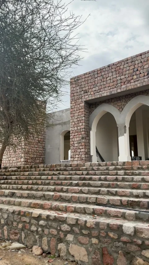 Stone Mosque Architecture Under Construction Vídeo Stock 338264061