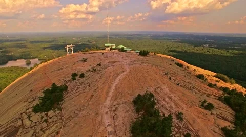 Stone mountain on a bright cloudy day Stock Footage 55018935