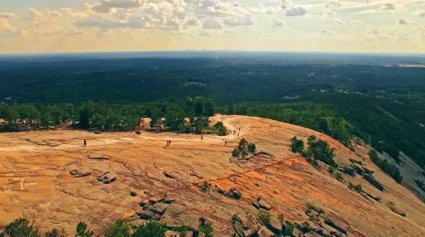 Stone mountain on a bright cloudy day Stock Footage 55019272