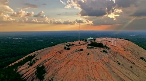 Stone mountain on a bright cloudy day Stock Footage 55019935