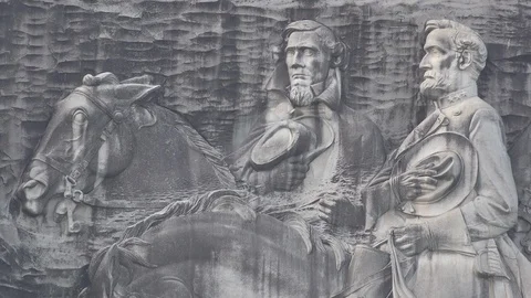 Stone Mountain Confederate Memorial Close-Up Video stock 119887783