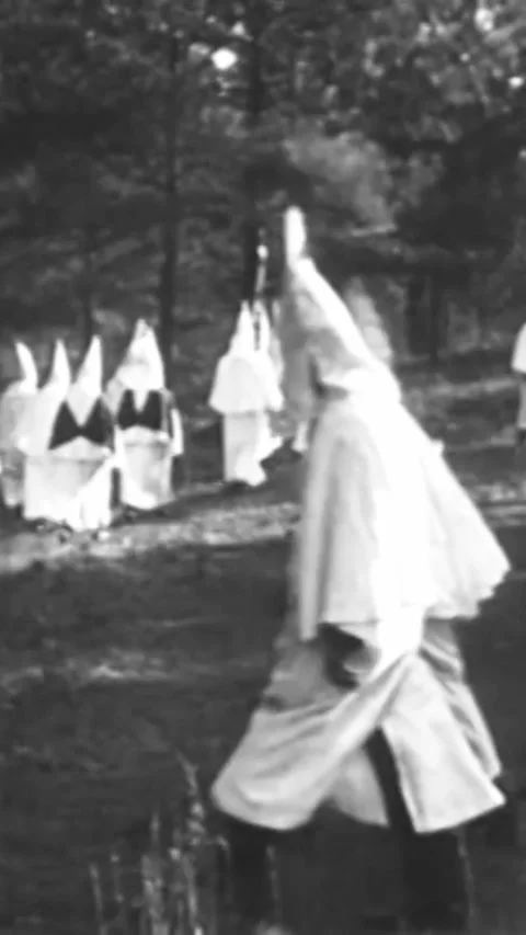 STONE MOUNTAIN, GEORGIA - 1920s - At a racist KKK rally in Stone Mountain, Stock Footage 342242016