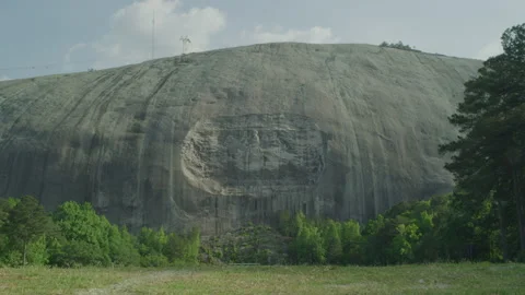 Stone Mountain Monument in Georgia Static Wide Shot Stock Footage 198428719