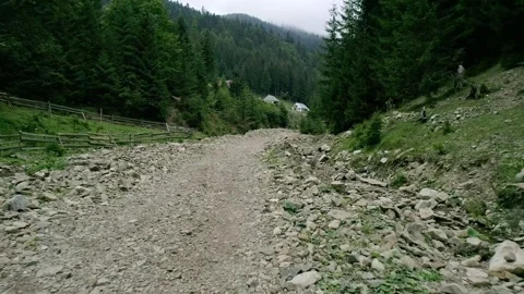 Stone mountain road with rock and pebbles Stock Footage 313355281