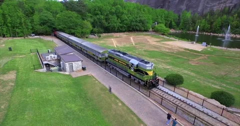 Stone Mountain Train Aerial 3 Vídeos de archivo 54083613