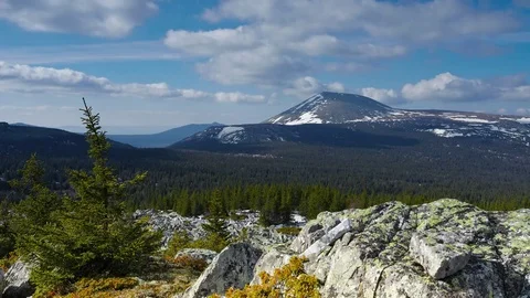 Stone mountain valley landscape time lapse Stock Footage 84293704