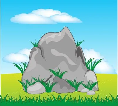 Stone on nature Stock Illustration