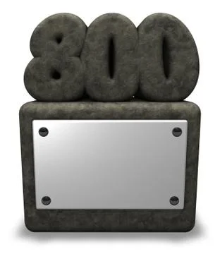Stone number eight hundred on socket - 3d illustration Illustrazione stock