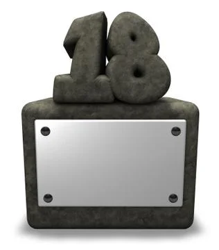 Stone number eighteen on socket - 3d illustration Illustrazione stock