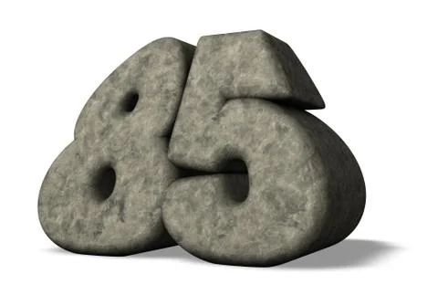 Stone number eighty five on white background - 3d illustration イラスト素材