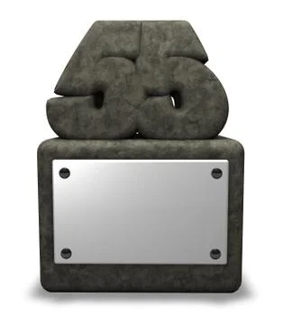 Stone number fifty five on socket - 3d illustration Stock Illustration