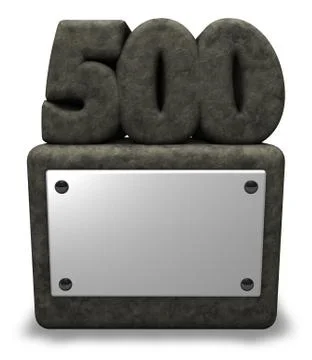 Stone number five hundred on socket - 3d illustration Stock Illustration