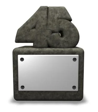Stone number forty five on socket - 3d illustration Stock Illustration