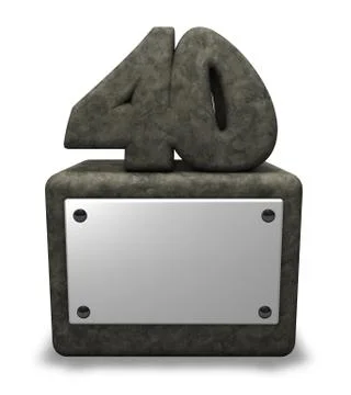 Stone number forty on socket - 3d illustration Stock Illustration